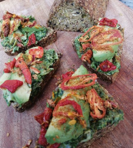 SuperSeeds loaf with fresh veggies and Zing!
